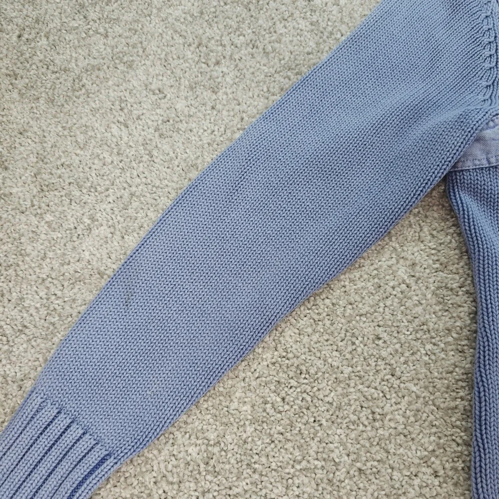 Buff Hewn Periwinkle Button Front Cardigan Sweater Knit Denim Womens Large‎